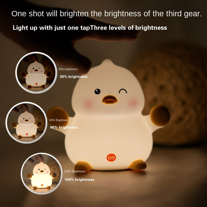 Duck Night Light Cute Night Light for Kids 3 Level Dimmable Duck Lamp 30 Min Timer Silicone Baby Night Light LED Rechargeable Duck Light Squishy Toddler Nightlights Duck Gifts for Girls Room Decor