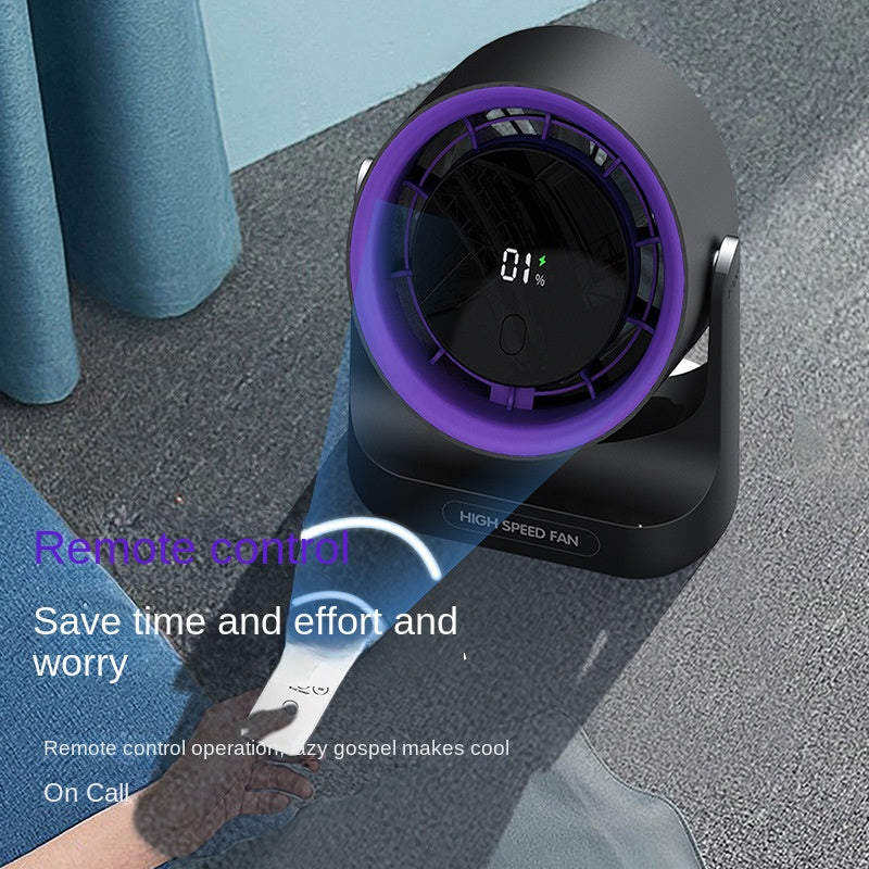 Desk Fan with Battery Operated, Quiet Digital Display Portable Fan, 100 Speeds Small Cooling Fan, Remote Control USB Rechargeable Table Fan for Home, Office, Bedroom (White)