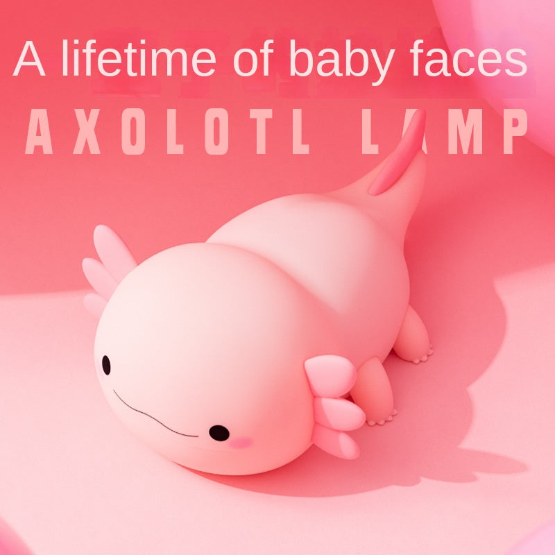 Axolotl Night Light, Cute Pink Silicone Axolotl Animal with Soft Touch NightLight for Kids Room, Dim Nursery Lamp with Rechargeable for Baby Toddlers, Gifts for Girls Teens Birthday Christmas