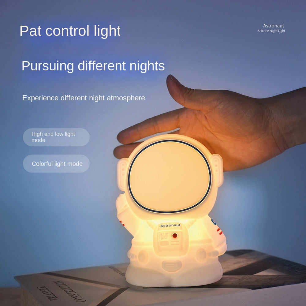 Cute Nursery Decor Silicone Night Lamp, 7 Colour Changing Night Light for Kids Bedroom, Nursery Silicone Night Light Gifts for Toddlers (Pack of 1) (Silicone Astronaut Lamp)