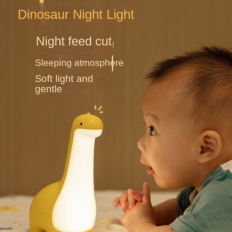 Dinosaur Night Lamp, Dimmable Bedside Night Light USB Rechargeable, Kids Bedroom Sleep Light, Cute Gifts for Girls, Boys, Teens, Friends Birthday, Holiday, Christmas, Yellow