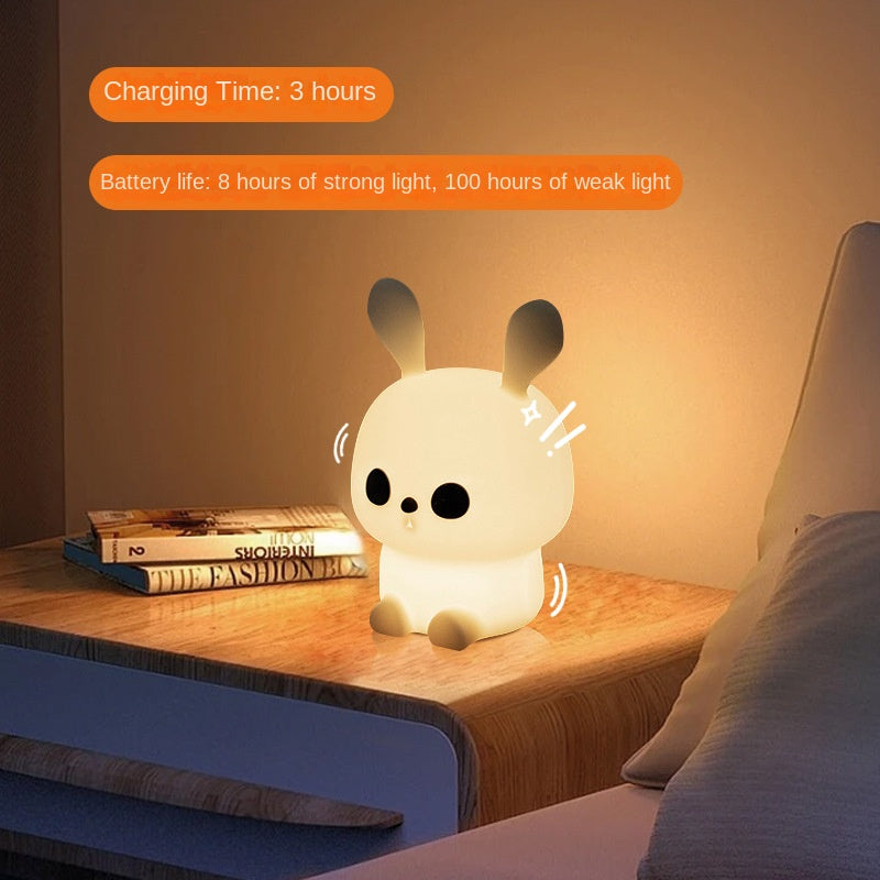 Rabbit night light, children's bedroom light, 7 colors, variable intensity, with touch sensor, Rabbit Night light, children's silicone night light, children's bedroom, Sa