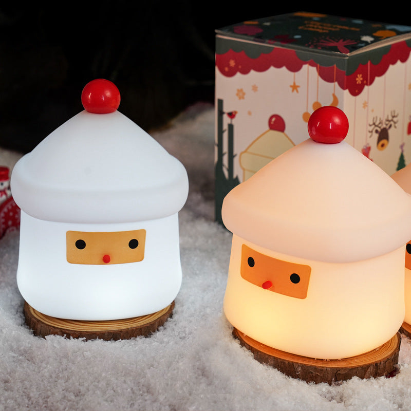 Cute Night Light - Santa Lamp USB Rechargeable,Silicone Tap Light Christmas Themed, Toddler Kids Night Lights for Bedroom Christmas Birthday