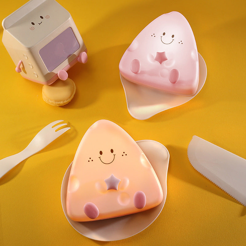 veilleuses en forme de fromage, minuterie rechargeable par USB pour enfants avec sommeil, longue lumière lumineuse de dessin animé LED, lumière de décoration intérieure, jaune