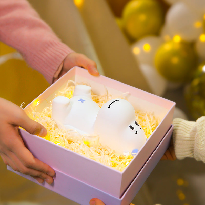 Cute Cow Night Light for Kids, Soft Silicone Nursery Lamp, 7 Color Changing Nightlight with Touch, Baby LED Lamp Toys Gifts for Girls/Boys