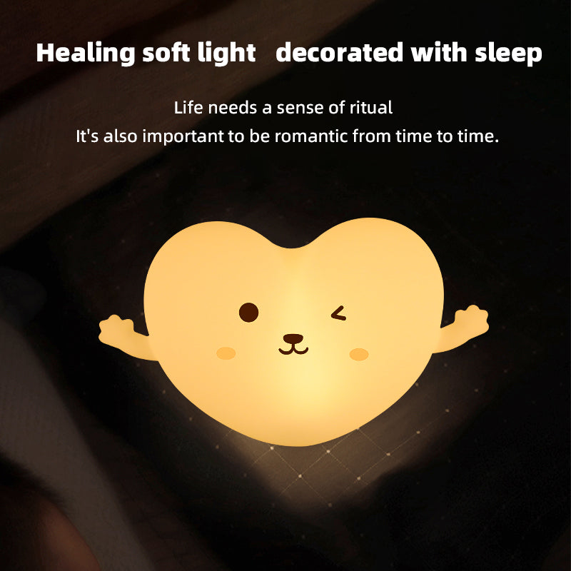 Linda luz nocturna LED para niños luz nocturna recargable de silicona lámpara táctil de noche regulable de 3 niveles lámpara de noche para bebés y niños pequeños para regalo para niños y