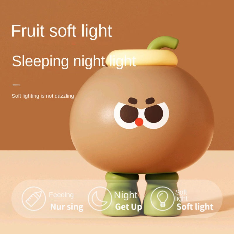 Fruit Silicone Nightlight - Rechargeable Night Light, USB Type C 500mAh 3 Level Brightness Tap Button Switch, Cute Silicone Nightlight for Bedroom