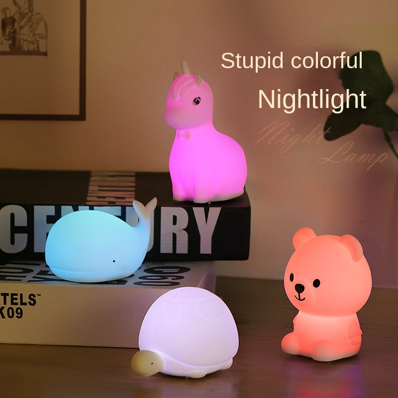 GoLine Mini Bunny Night Lights for Kids Ages 3-8, Cute Silicone Easter Rabbit Lamp with 7 Color, Christmas Birthday Toys Gifts for 4 5 6 7 8 9 10 Year Old Girls Boys Baby Toddlers.