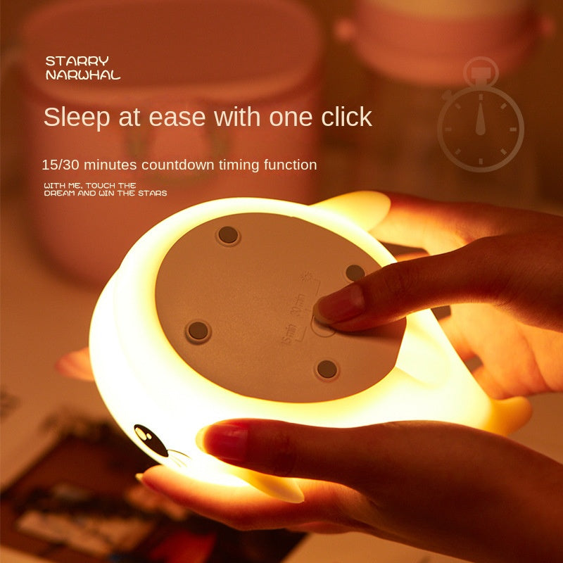 Led-nachtlampje voor kinderen, babynachtlampje, dimbaar met 7 kleurveranderingen en timer, oplaadbaar borstvoedingslicht, dimbaar, touch-nachtlampje voor kinderkamer (walvis)