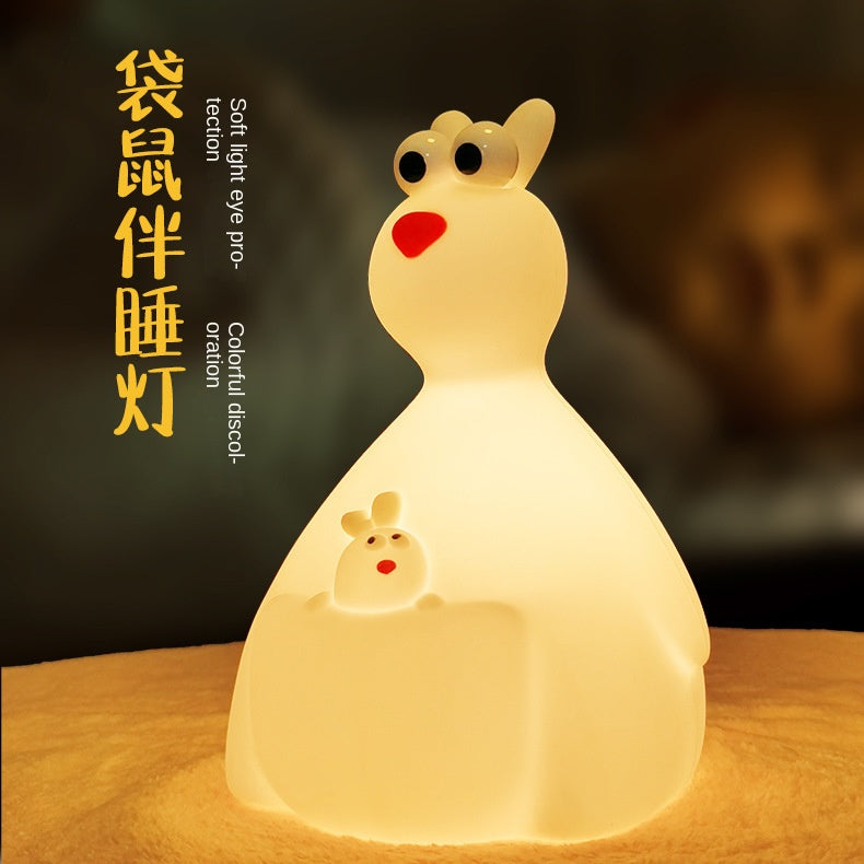 Night Light for Kids,Silicone Cute Night Light,Kangaroo Bedside Touch Lamp for Breastfeeding Baby Room Decor