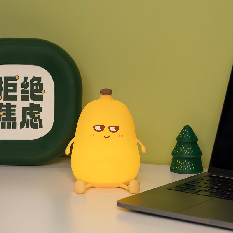 Night Light for Children, LED Baby Night Light, Dimmable, Banana Baby Nursing Light, Silicone Bedside Lamp with Timer and USB Charging, Kawaii Nursery Baby Room Decoration