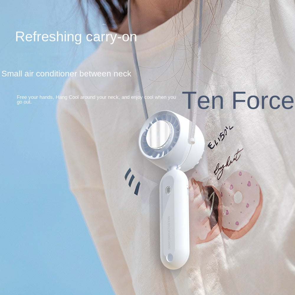 New Ice-cooled Handheld Fan for Outdoor Portable USB Mini Desktop Silent Folding Fan