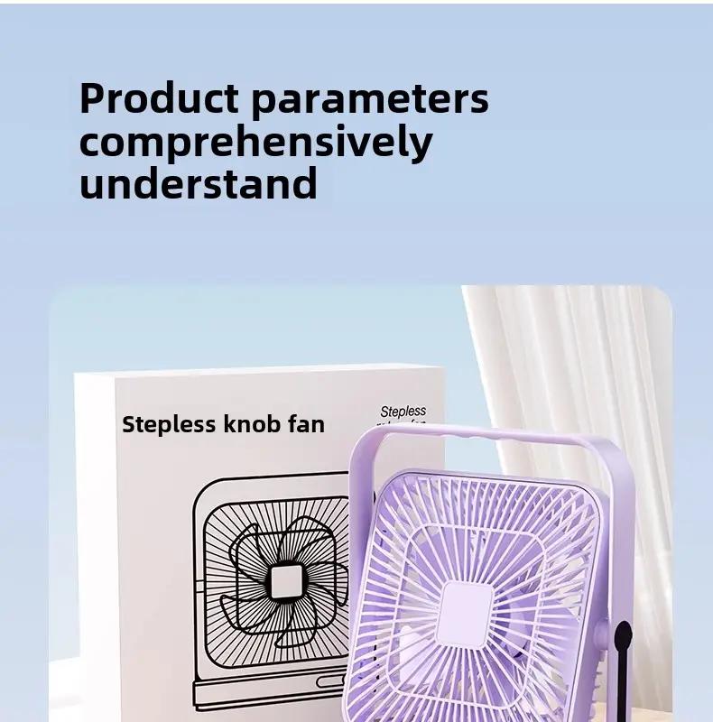 Dropshipping 3600 Mah Portable Desktop Fan Multifunctional Folding Type-C Rechargeable Fan With Digital Display