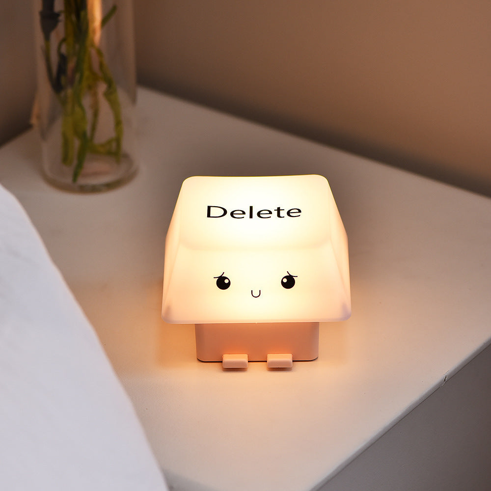 Modern and simple button-type ambient night light with USB charging, children's bedroom sleep bedside lamp