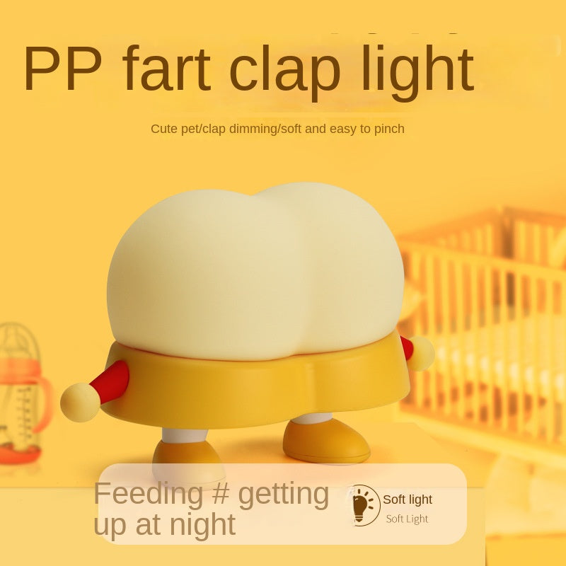 Pat The Little Night Light,Cute Butt Shape Light with Regulateable Three Brightness,Solve The Dark Space Funny Butt Slap Night Light,Silicone Atmosphere Night Light for Home