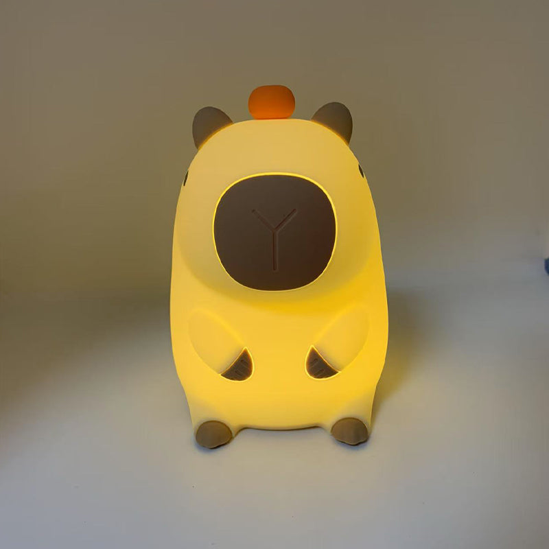 Capybara Night Light Cute Animal Silicone Nursery Night Light Rechargeable Table Lamp Bedside Lamp with Touch Sensor for Bedrooms Living Room