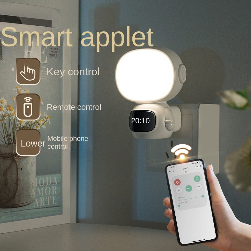 Pasoar LED de enchufe de la luz nocturna con reloj y control remoto, blanco enchufe regulable en la luz de la noche, con temporizy 3 colores claros, la luz de la batería de brillo