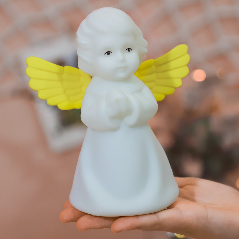 Angel Night Light Children, 7 Colours Night Light Baby Nursery Soft Silicone Angel Night Light, Aesthetic Room Angel Decoration, Child Adult Girls Christening Gifts