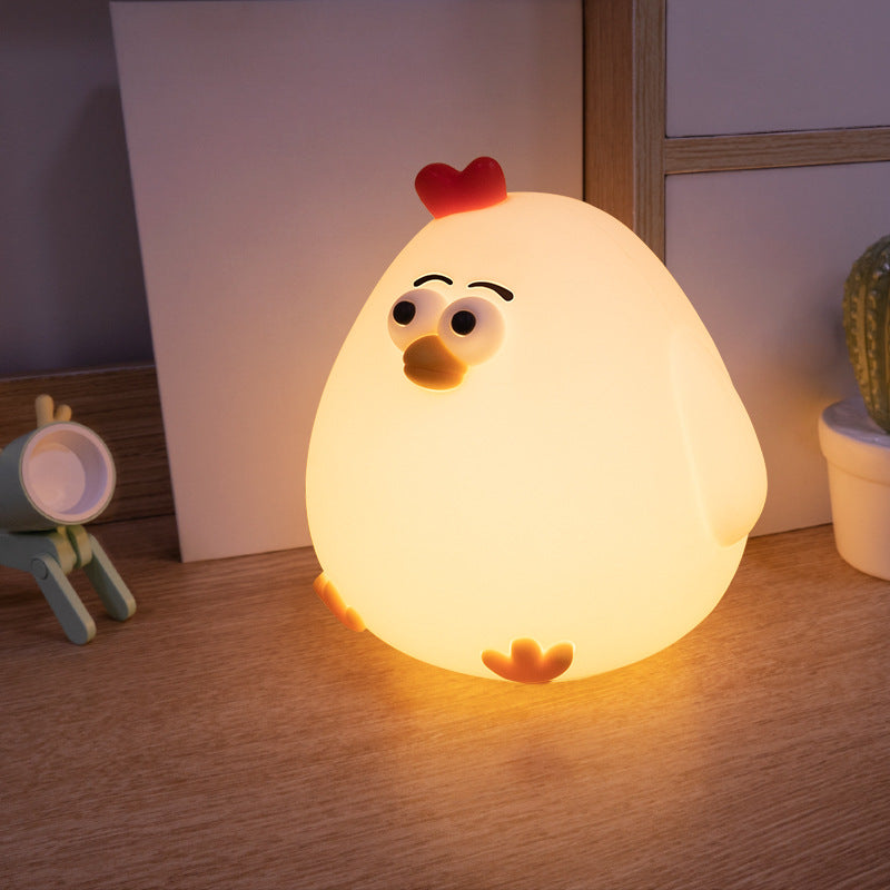 Night Light for Kids, Cute Silicone Nursery Chicken Lamp for Baby and Toddler,Animals NightLight for Boys and Girls,Squishy Night Lamp for Bedroom,Kawaii Bedside Lamp for Kids Room