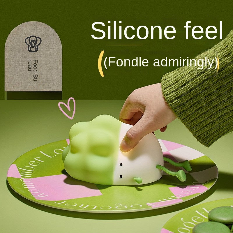 Cute Lying Cabbage Night Light, LED Squishy Dimmable Silicone Nursery Nightlight, Rechargeable Bedside Touch Lamp, Kawaii Room Decor for Kids Bedroom, Cute Gifts for Women Teen Girls Baby