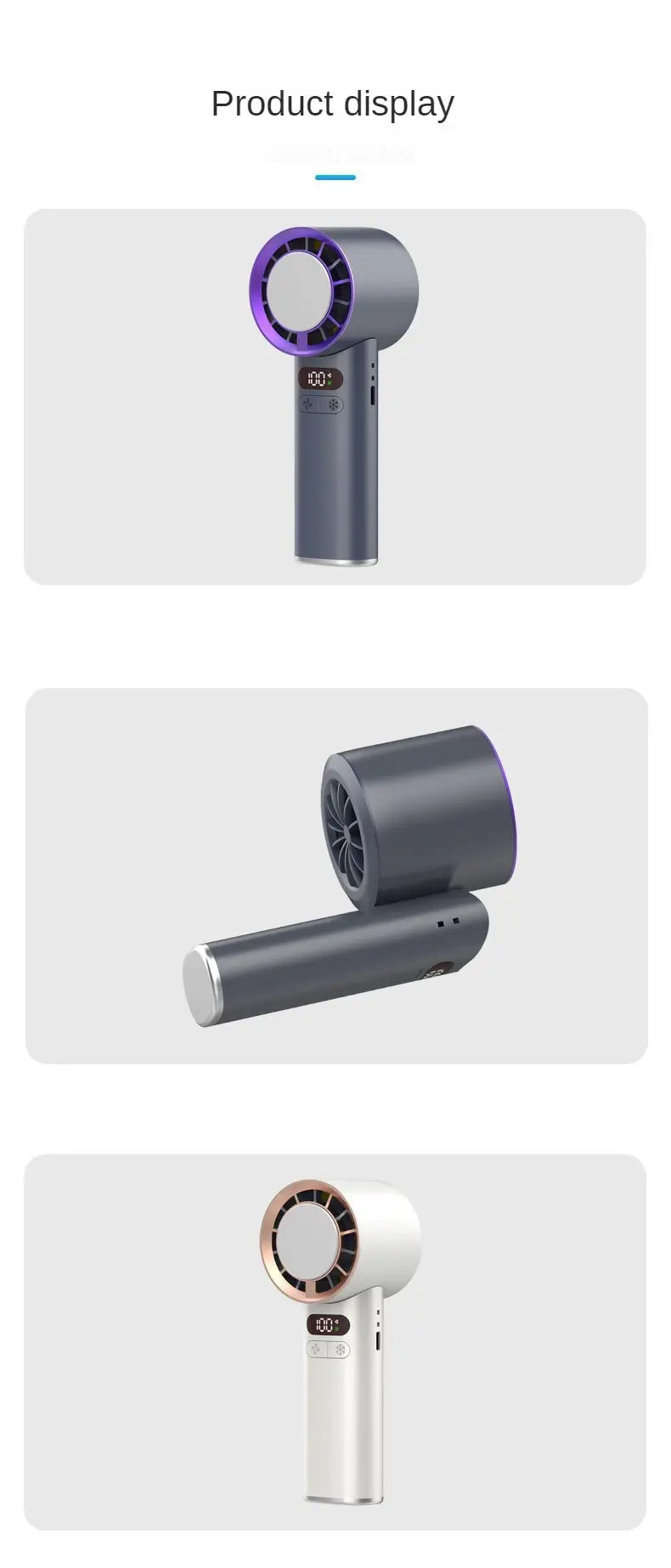 2025 New Style 4000mAh High-Speed Super Power Portable Hand Fan Rechargeable Cooling Mini Turbo Fan Electric Fan Portable