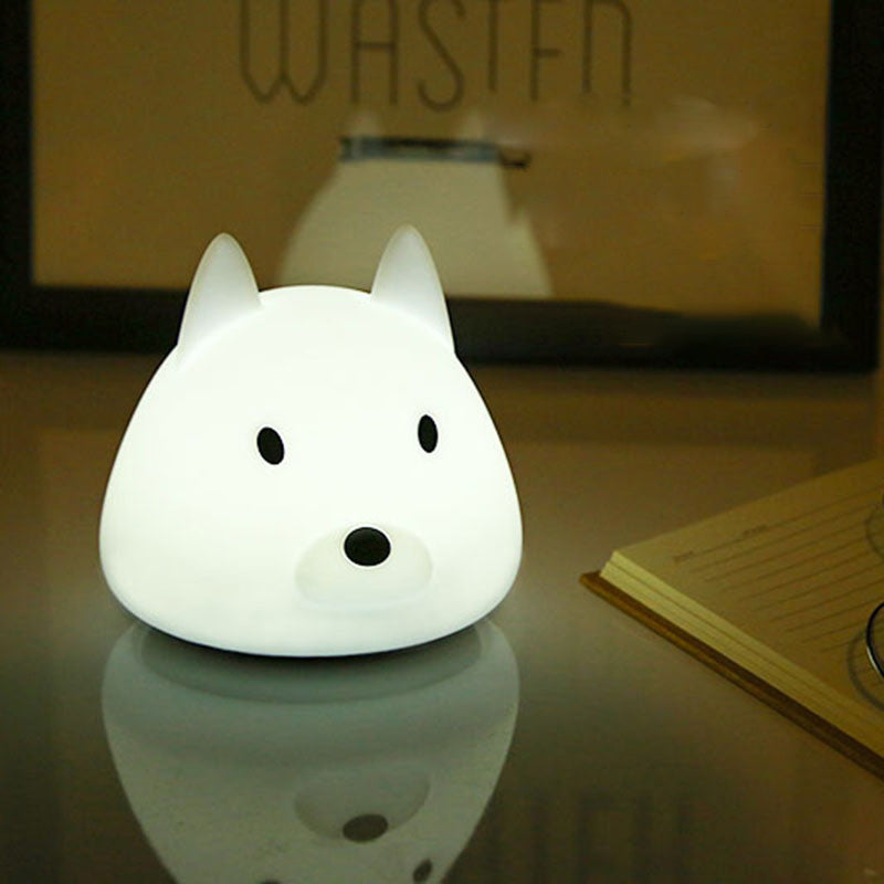 Mini linda del perrito de silicona de inducción Luz Niños LED portátil noche la luz colorido 7