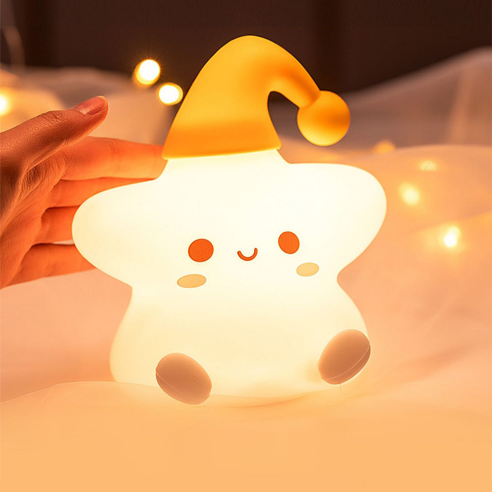 1200mAh Rechargeable Decorative Night Light Led Star Night Lamp Touch Sensor Silicone Night Lamp for Home and Nursery