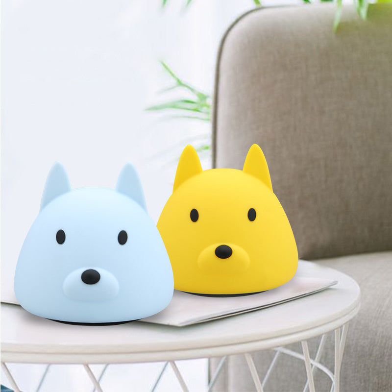 Mini linda del perrito de silicona de inducción Luz Niños LED portátil noche la luz colorido 7