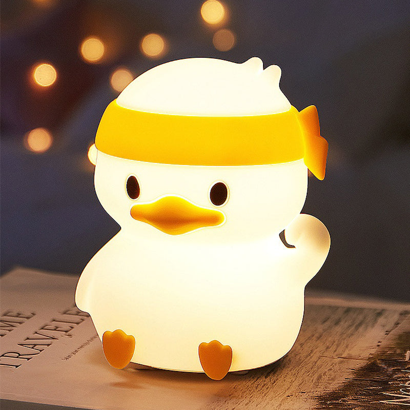 Kids Night Lights Cute Silicone Duck Nursery Lamp for Baby Toddler RGB Animal Night Light for Bedroom Kids Room Gift