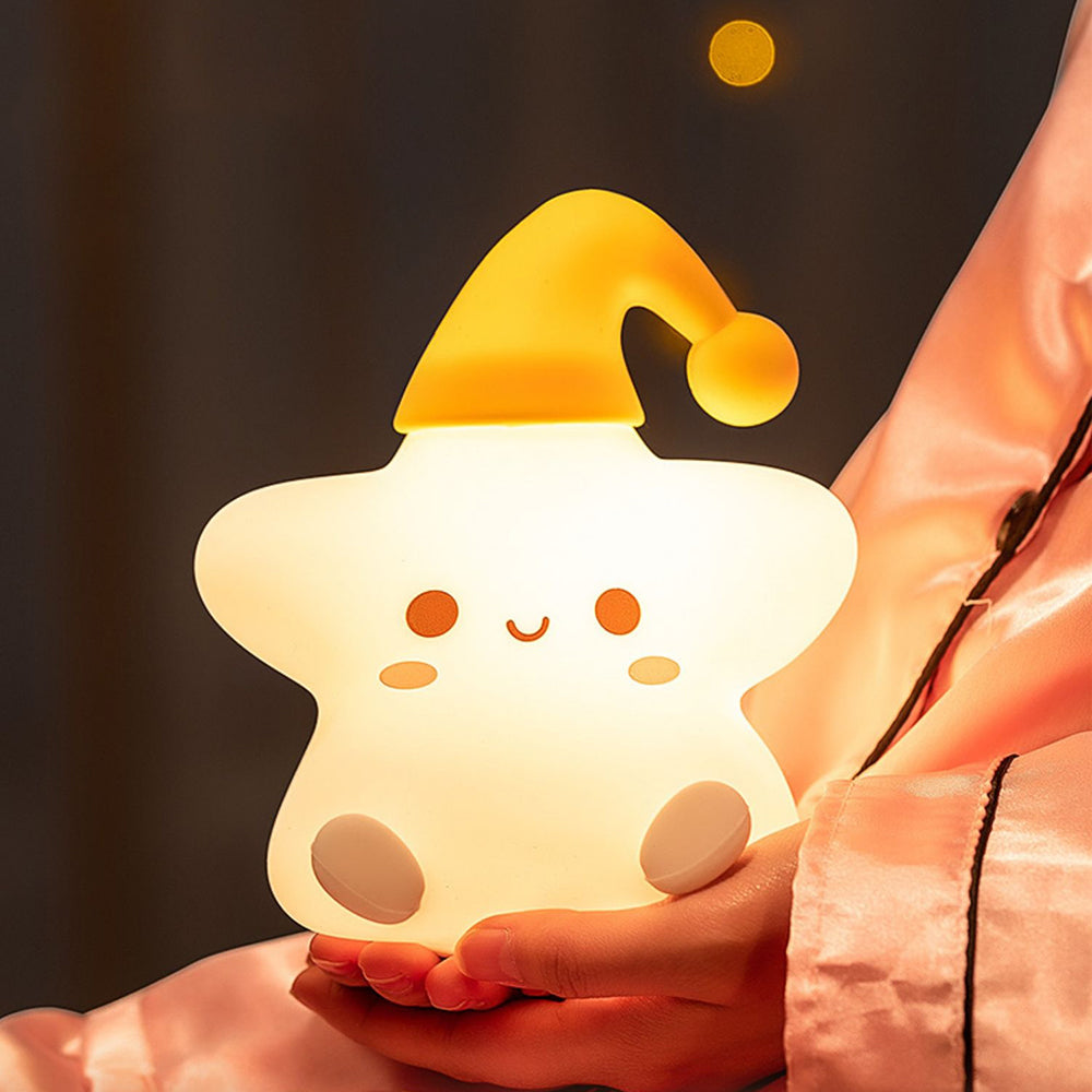 1200mAh Rechargeable Decorative Night Light Led Star Night Lamp Touch Sensor Silicone Night Lamp for Home and Nursery