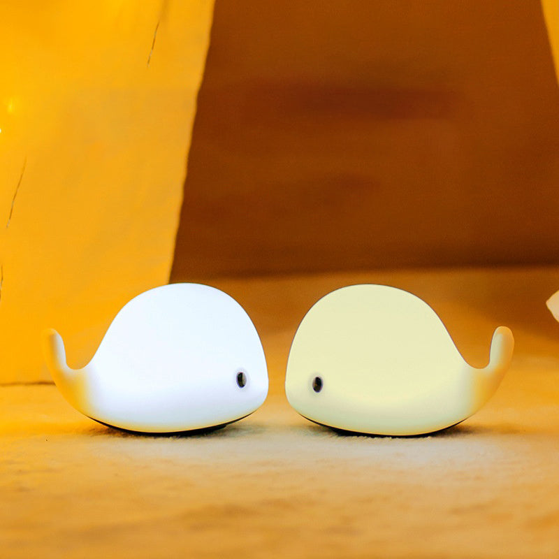 Cute Whale Night Light for Kids,Kawaii Baby with 7 LED Colors Changing,Tap Control Nursery Squishy Lamp,USB Rechargeable,Birthday Gifts Baby,Girls,Boys,Toddler,Children-OURRY