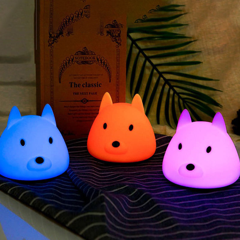 Mini linda del perrito de silicona de inducción Luz Niños LED portátil noche la luz colorido 7