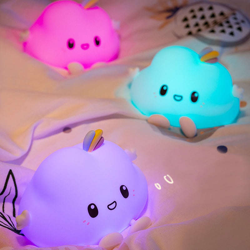 Luces nocturnas para habitación de niños y bebés recargable de silicona Kawaii portátiles  cloud y esponjosas