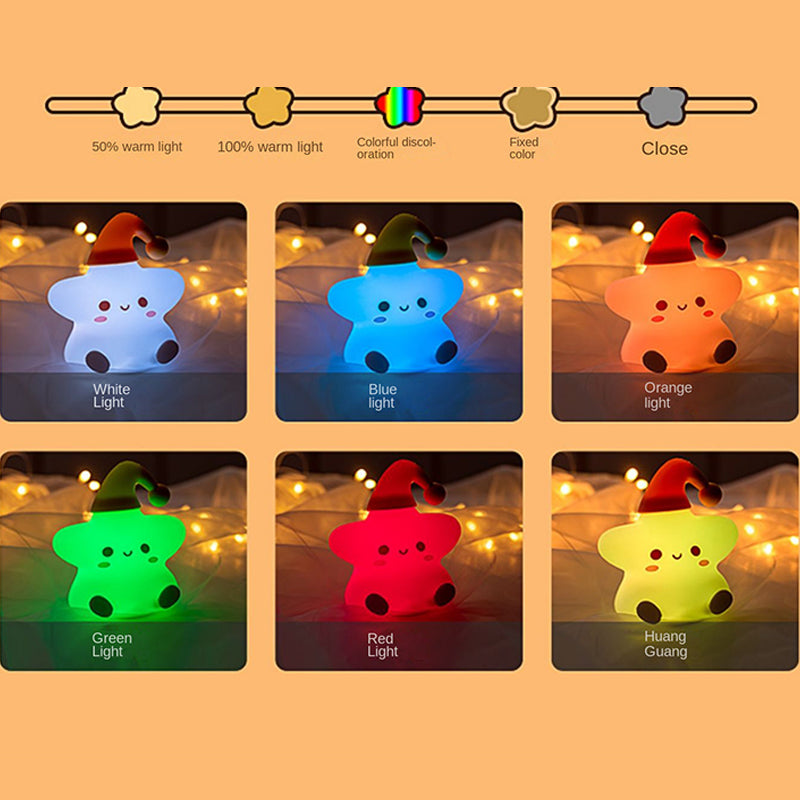 1200mAh Rechargeable Decorative Night Light Led Star Night Lamp Touch Sensor Silicone Night Lamp for Home and Nursery