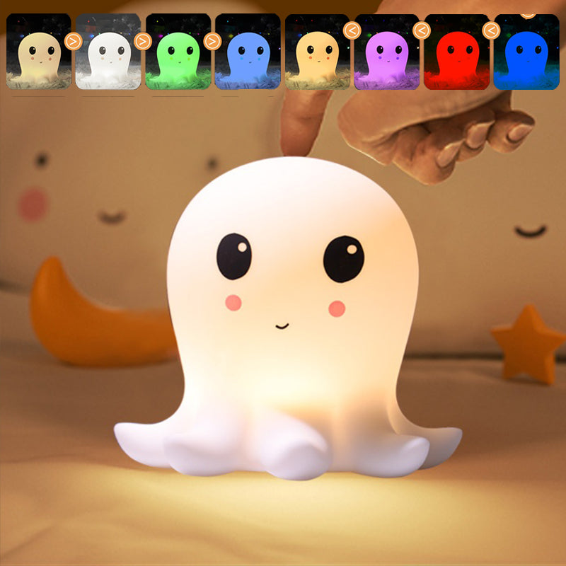 Octopus Night Light Soft Warm Light Octopus Night Light Color Changing Kids Night Lights Octopus Cartoon Bedside LED Lamp Battery Powered