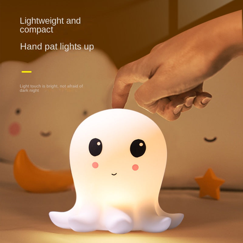 Octopus Night Light Soft Warm Light Octopus Night Light Color Changing Kids Night Lights Octopus Cartoon Bedside LED Lamp Battery Powered