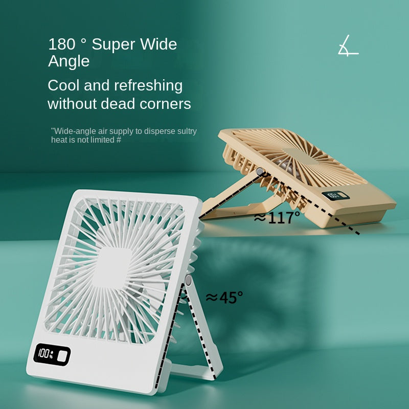 Desktop Mini Fan with Digital Display, Super Silent for Office Foldable Portable Personal Handheld USB Rechargeable Type