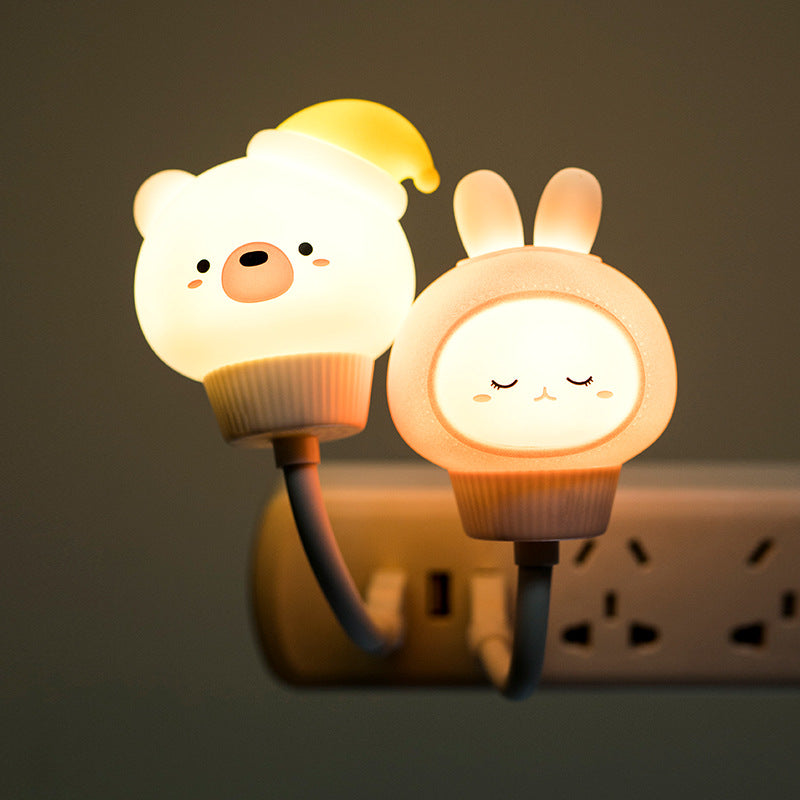 Night Light Lamp for Kids Baby Nursery Children's Lighting USB Little Duck Bear Rabbit cat Children's Room Breastfeeding Creative Cartoon Gifts