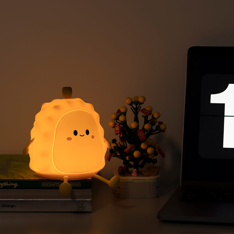 Night Light for Kids, Cute Silicone Durian Nursery Light for Baby Room and Toddler, Rechargeable LED Fruits Decor Nightlight for Girls and Boys, Portable Kawaii Lamp Birthday Gift