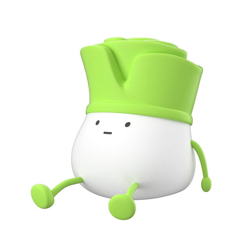 Chives Silicone Pat Light USB Charging Mood Light with Touch Control, Green