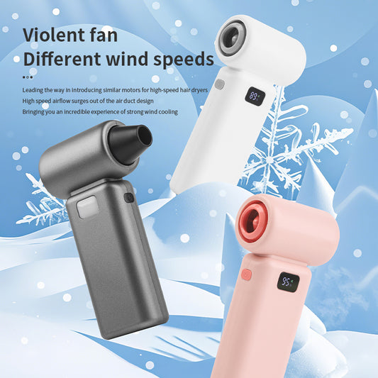 Handheld Powerful Mini Fan – Portable USB Rechargeable Bladeless Fan with Brushless Motor for Instant Cooling