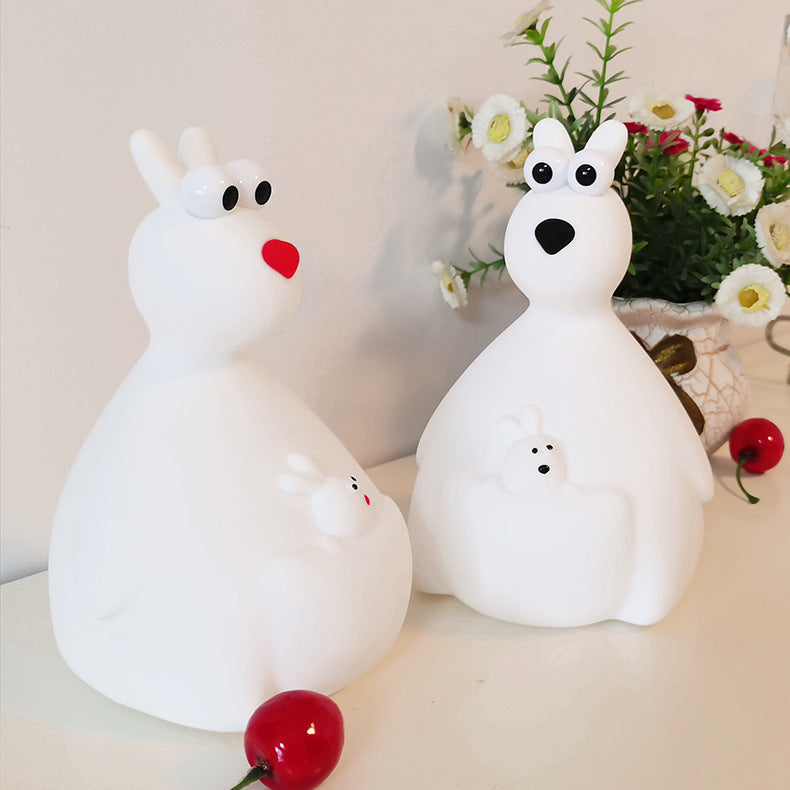 Night Light for Kids,Silicone Cute Night Light,Kangaroo Bedside Touch Lamp for Breastfeeding Baby Room Decor