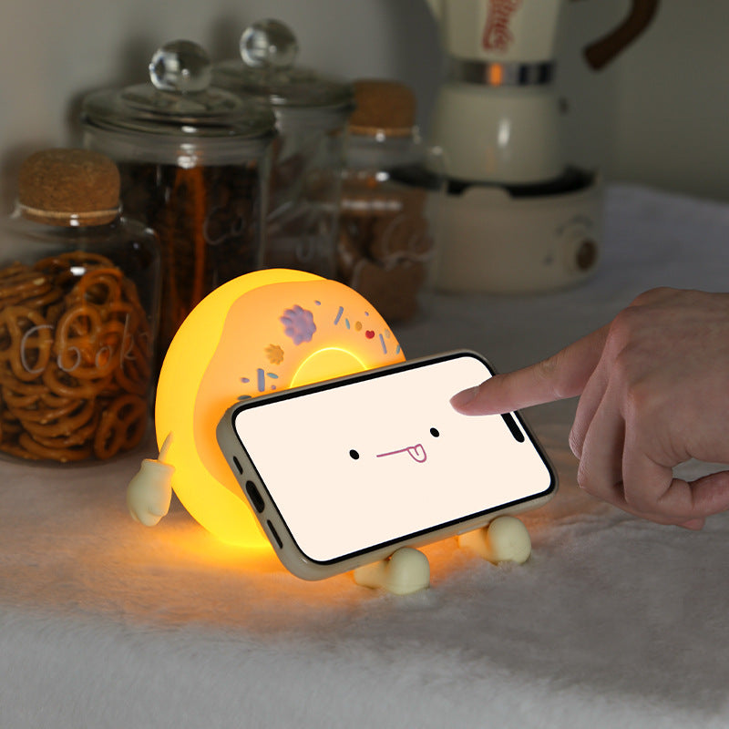 Doughnut Night Light - Cute Donut Night Lamp USB Rechargeable, Auto-Off Bedside Sleep Lamp, Office Study Room Home Desk Ornament, Birthday Gifts for Girls, Boys, Teens, Friends
