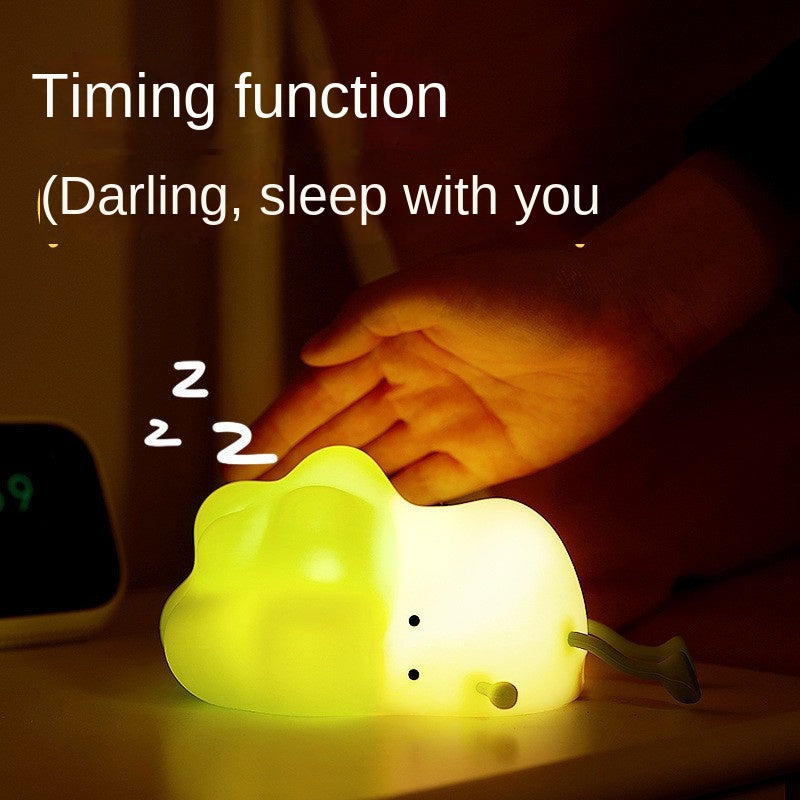 Cute Lying Cabbage Night Light, LED Squishy Dimmable Silicone Nursery Nightlight, Rechargeable Bedside Touch Lamp, Kawaii Room Decor for Kids Bedroom, Cute Gifts for Women Teen Girls Baby