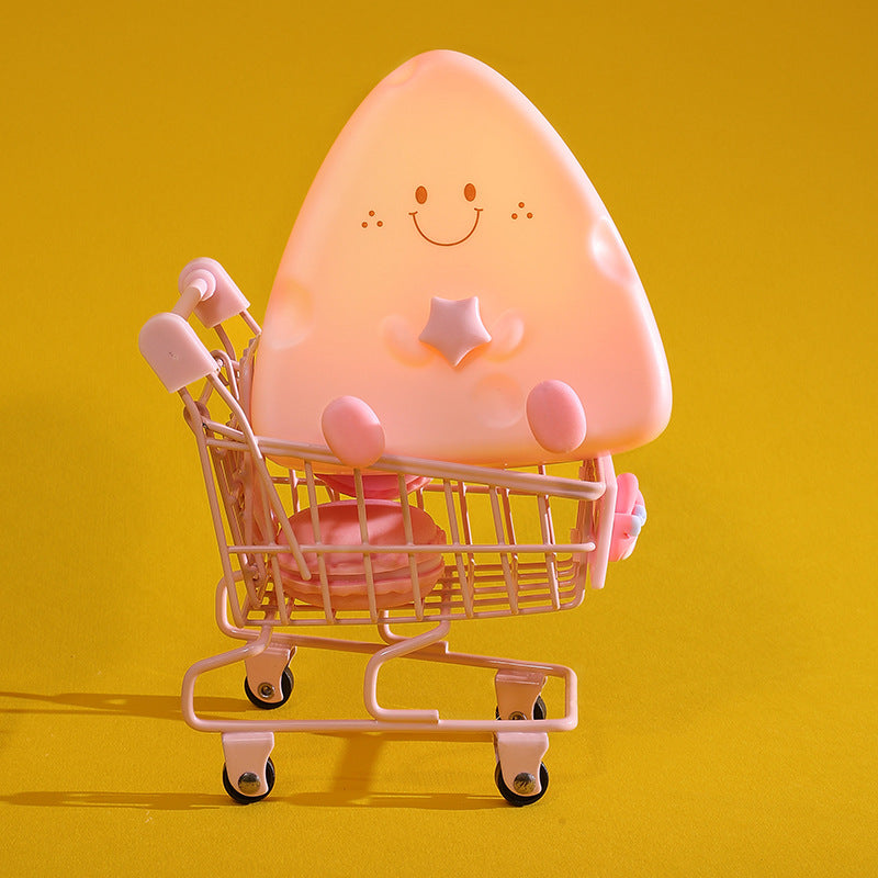 veilleuses en forme de fromage, minuterie rechargeable par USB pour enfants avec sommeil, longue lumière lumineuse de dessin animé LED, lumière de décoration intérieure, jaune