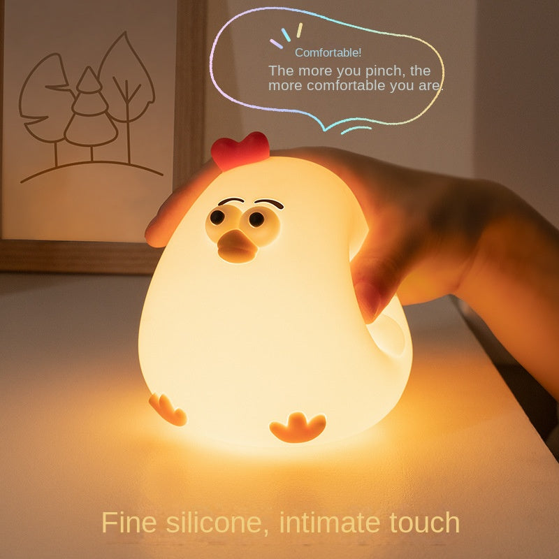 Night Light for Kids, Cute Silicone Nursery Chicken Lamp for Baby and Toddler,Animals NightLight for Boys and Girls,Squishy Night Lamp for Bedroom,Kawaii Bedside Lamp for Kids Room