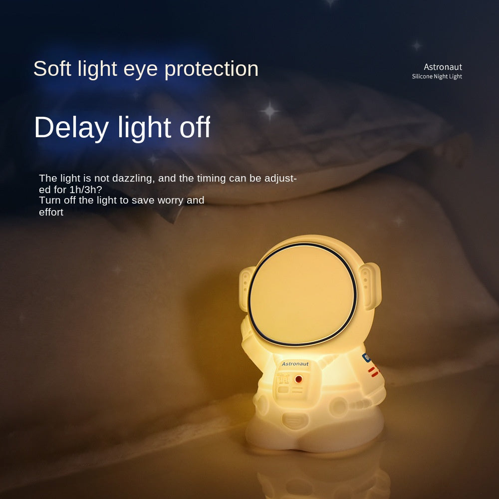 Cute Nursery Decor Silicone Night Lamp, 7 Colour Changing Night Light for Kids Bedroom, Nursery Silicone Night Light Gifts for Toddlers (Pack of 1) (Silicone Astronaut Lamp)