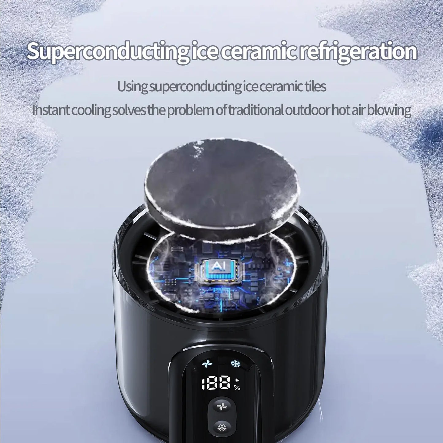 2025 Innovative Transparent Material All-inclusive Refrigeration High-speed Handheld Fan Rechargeable Usb Portable Ice Mini Fan