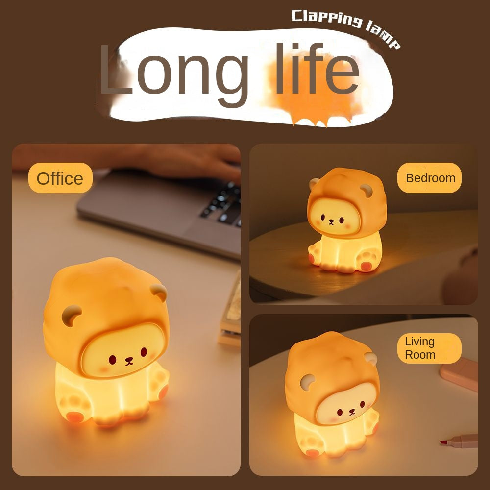 Cartoon Bedside Lamp, Silicone Cartoon Cute Baby Lamp, Rechargeable Bedside Touch Lamp for Bedroom Living Room Nursery Decor