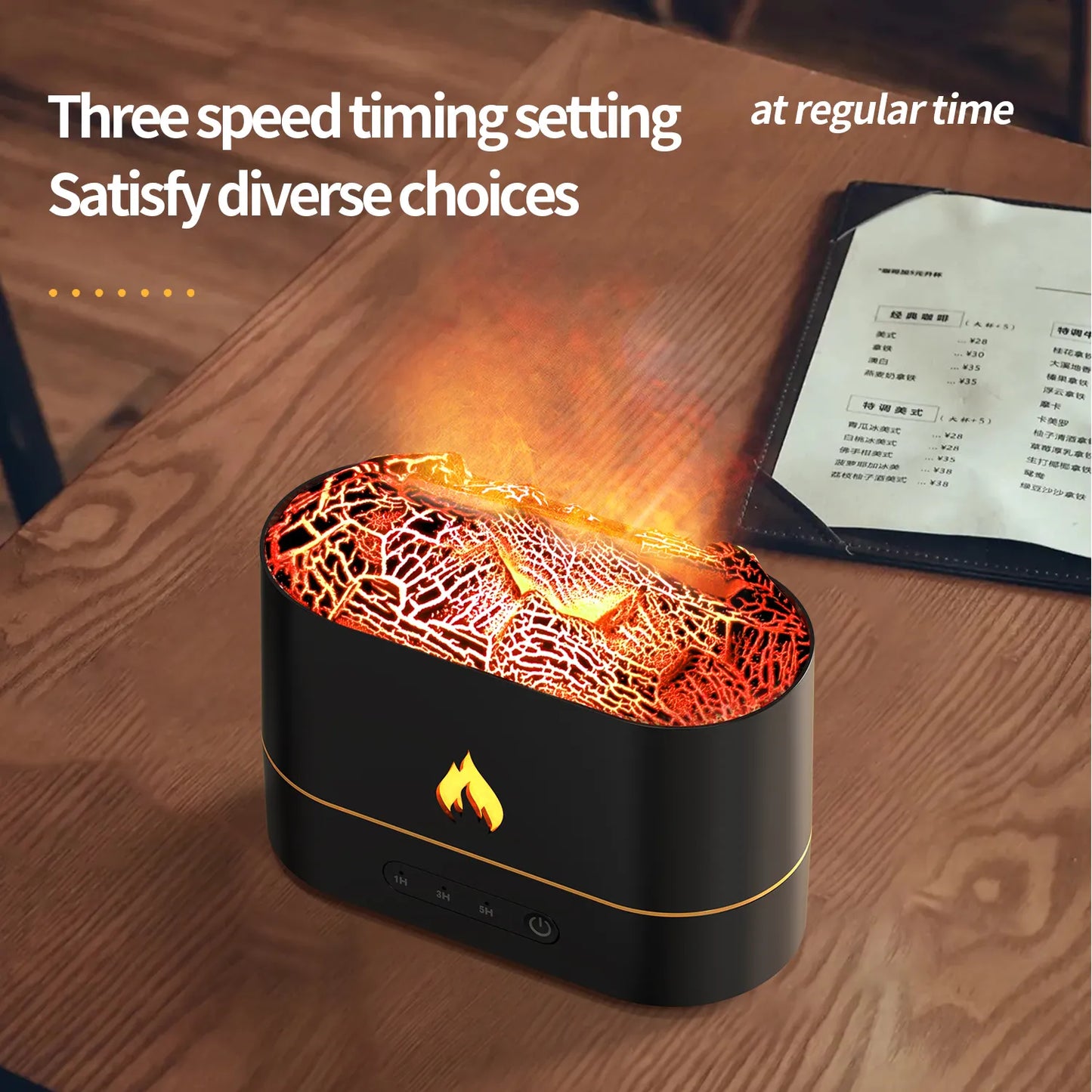 Flame Air Diffuser Humidifier,Upgraded Scent Diffuser for Essential Oils,Flame Diffuser Humidifier with 7 Color Lights Low Noise Humidifiers for Bedroom Auto-Off Rust Red,